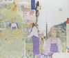 洋画《花屋さんになった夢》西岡　義一