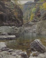 井口 和夫《渓谷秋景》